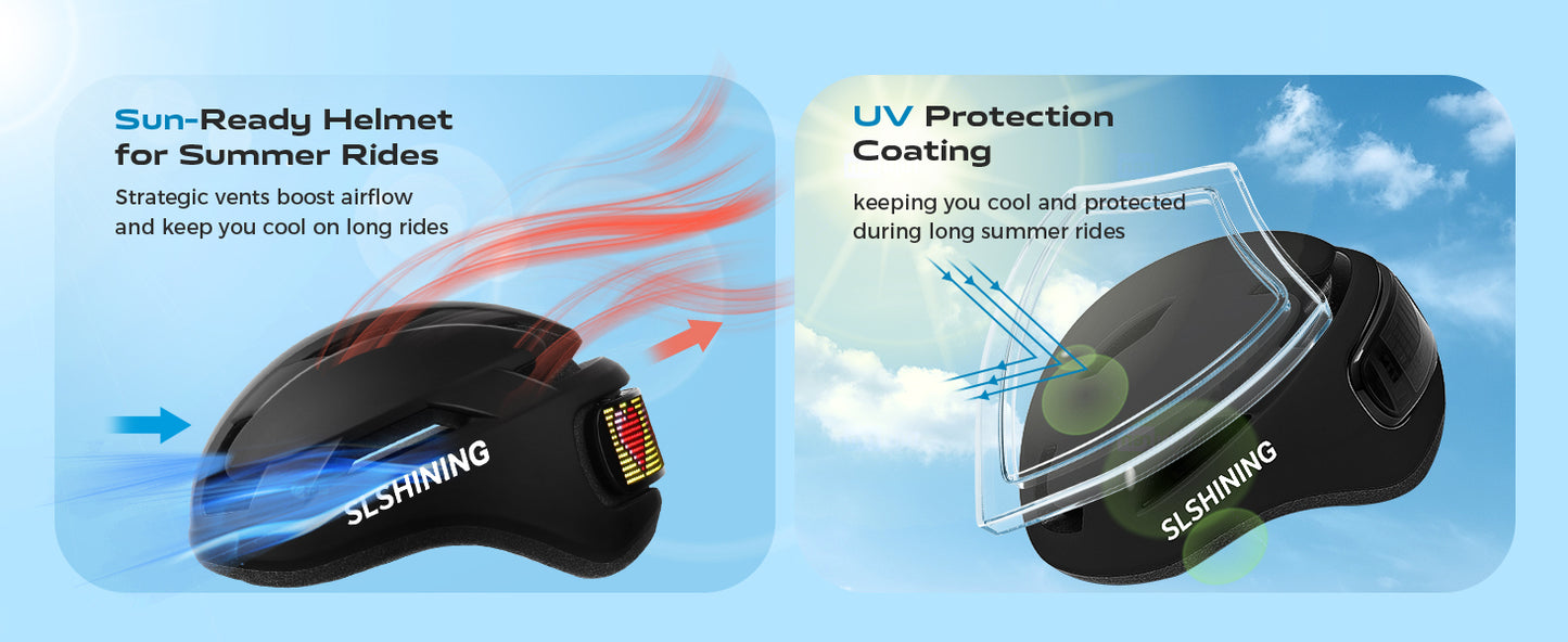 360° High-Visibility LED Display Bike Helmet