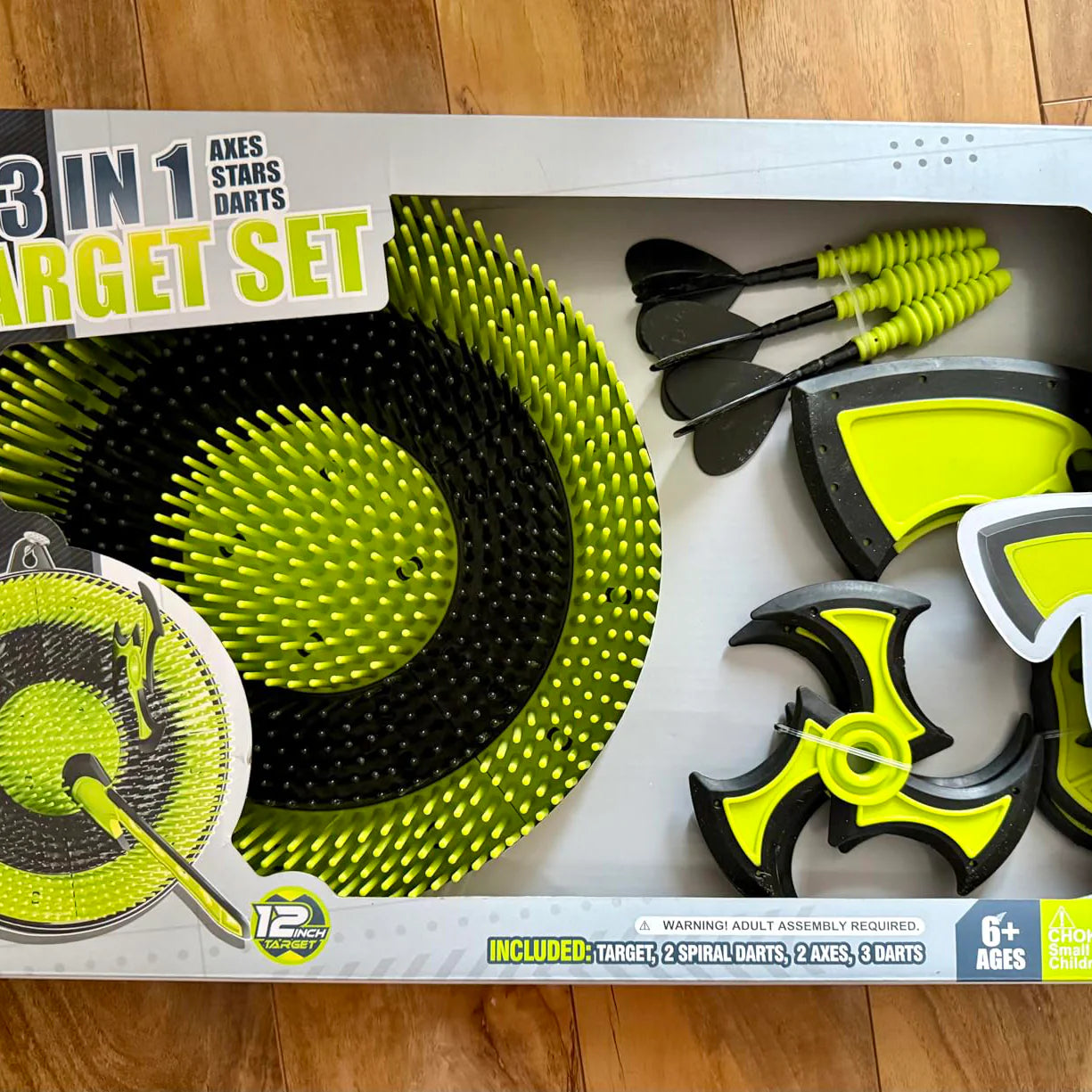 3-in-1 Toy Axe Throwing & Dart Game – Safe Target Practice for Kids Ages 6+
