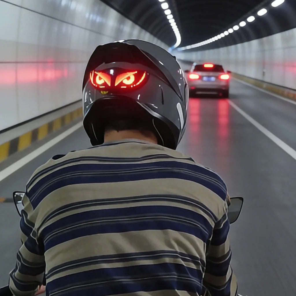 Smart LED Helmet Display – Bluetooth Customizable Animations for Motorcycle & Bike Helmets