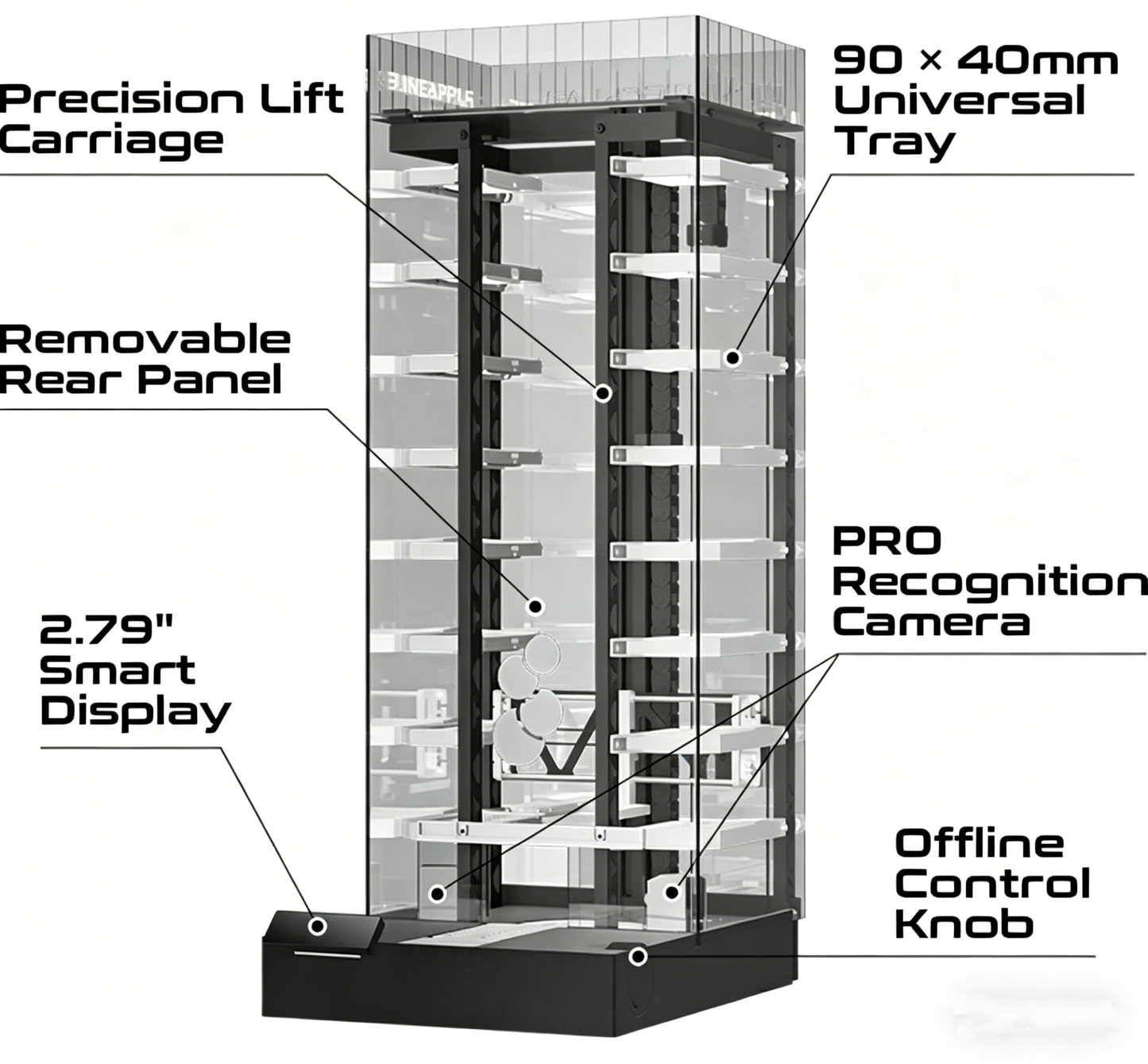 Smart Display Garage for 1:64 Scale Models – App-Controlled, 14 Slots, PRO Recognition Available