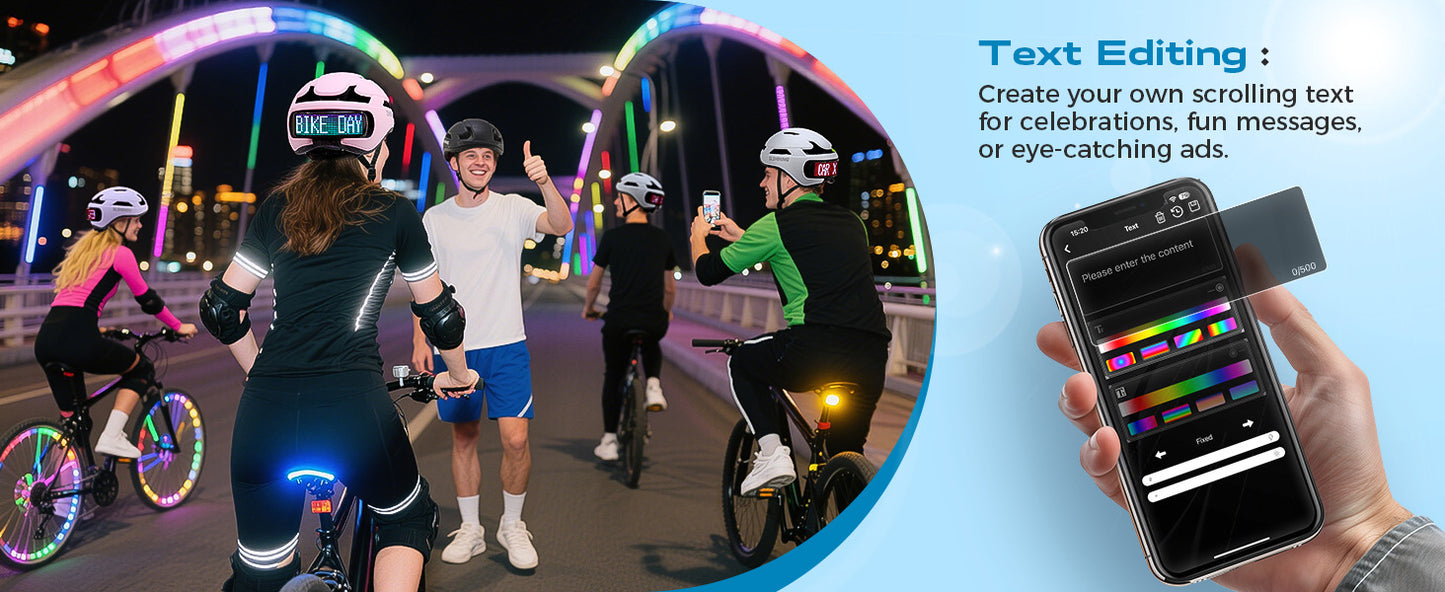 360° High-Visibility LED Display Bike Helmet