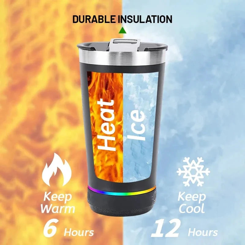 16oz Bluetooth Speaker Insulated Tumbler