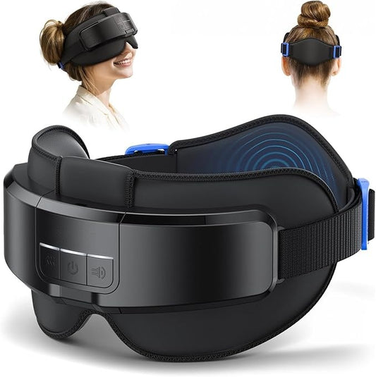 Head & Eye Massager – 3D Compression, Heat, Adjustable Intensity, and Bluetooth Music