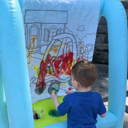 3-in-1 Inflatable Painting Easel for Kids – Outdoor Art Game with Washable Paints, Ages 3+