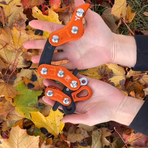Grooved Rope Slide – Arborist Climbing Device with 7 Tool‑Free Friction Settings
