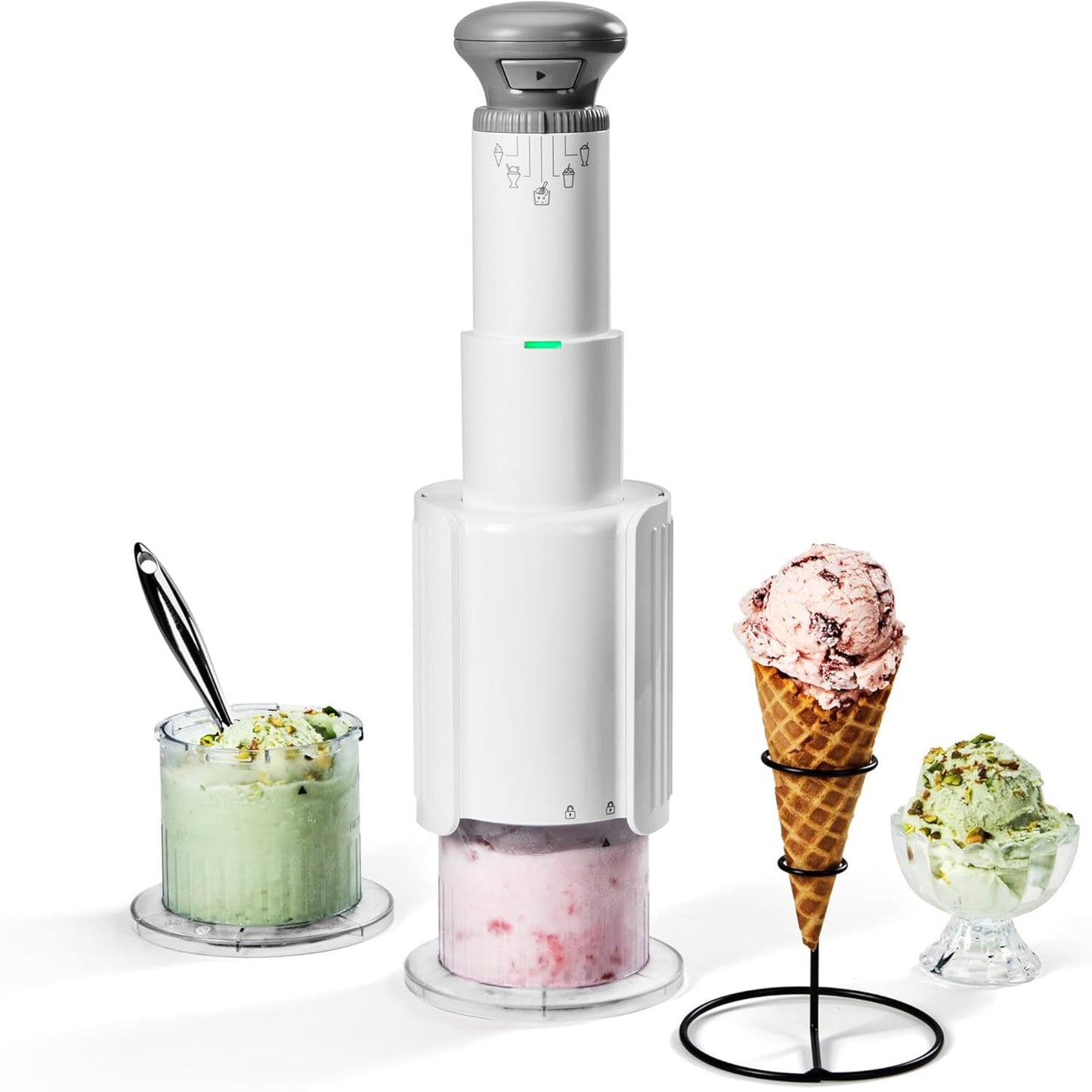 Portable 5-in-1 Ice Cream Maker – Milkshakes, Slushies, Sorbets & Mix-Ins