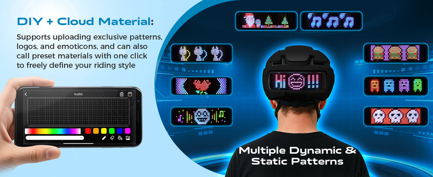 360° High-Visibility LED Display Bike Helmet