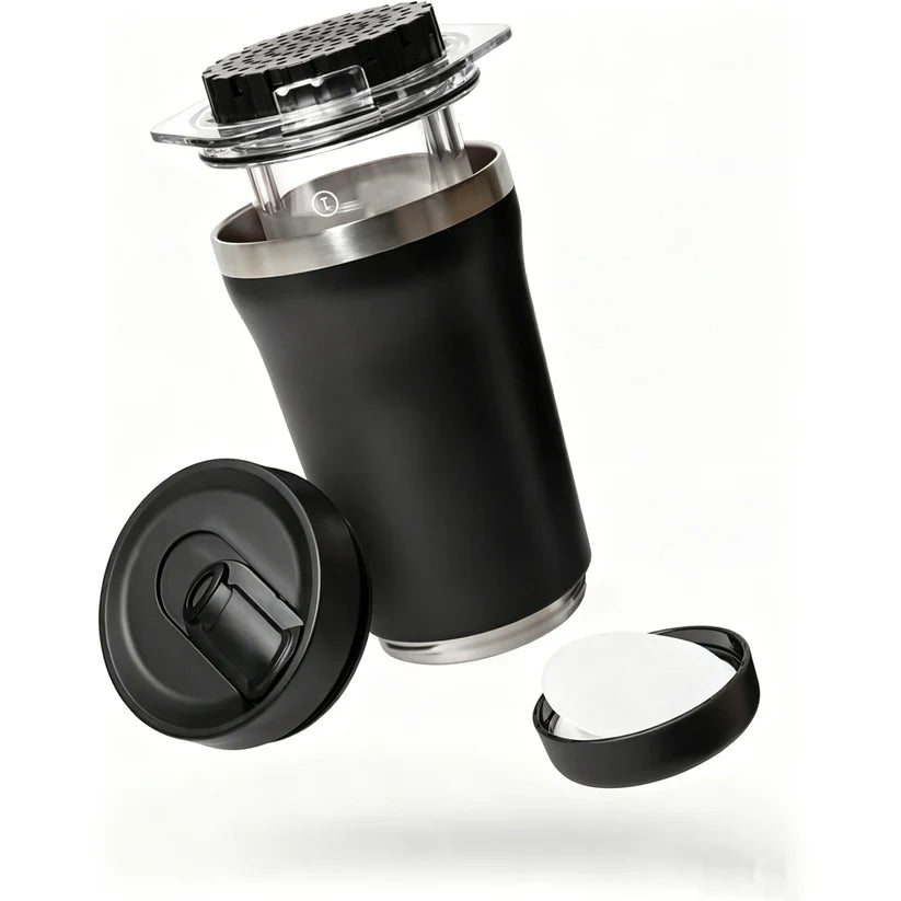 3-in-1 Portable Coffee Maker Kit – French Press, Pour-Over & Espresso Style