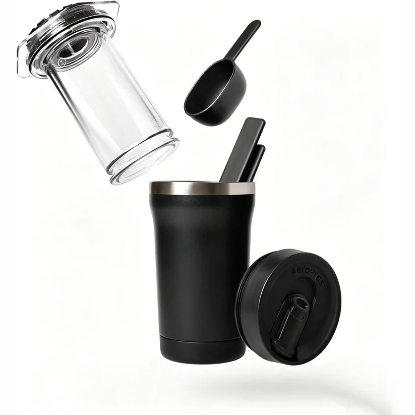 3-in-1 Portable Coffee Maker Kit – French Press, Pour-Over & Espresso Style