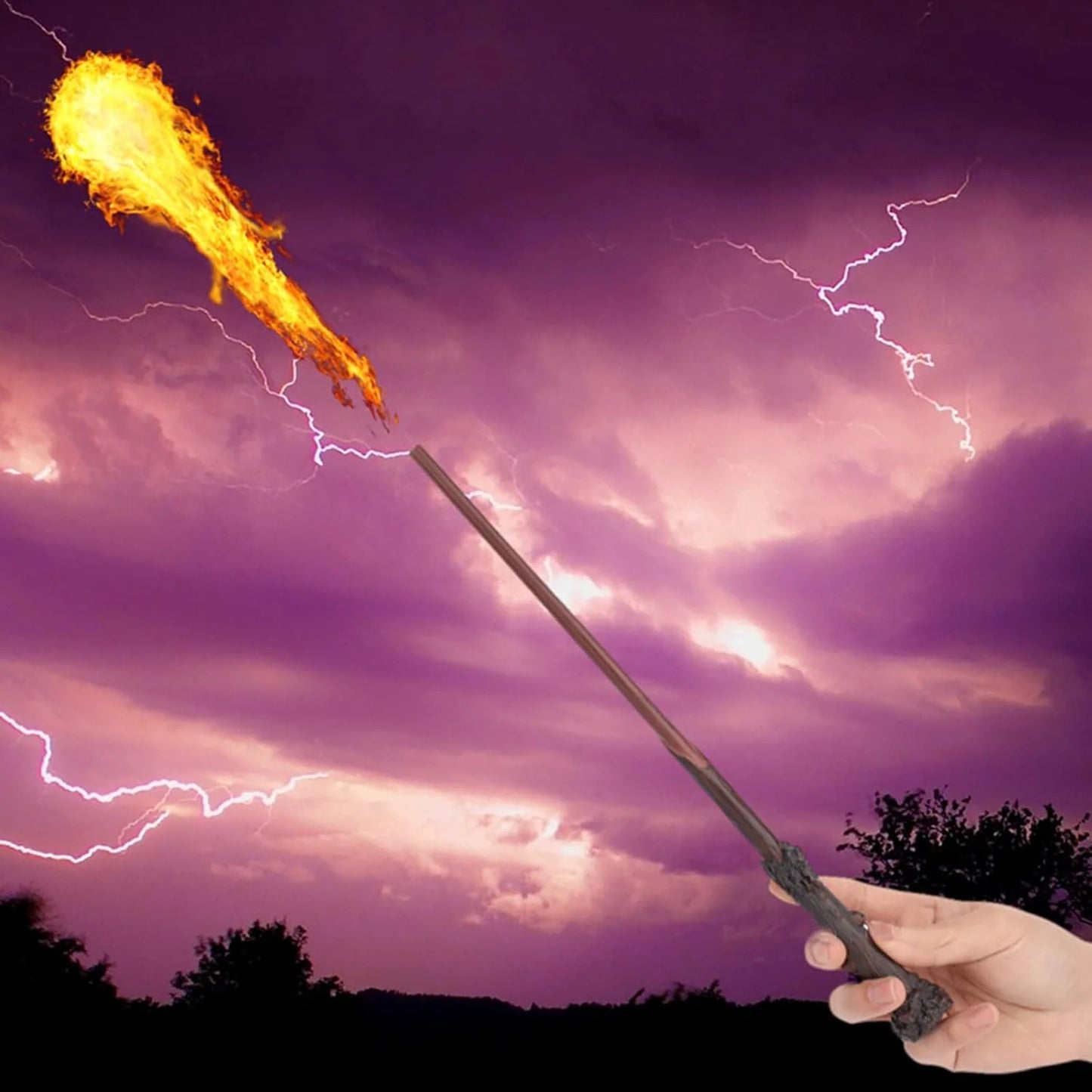 Spell-Casting Magic Wand with Real Flame Effect