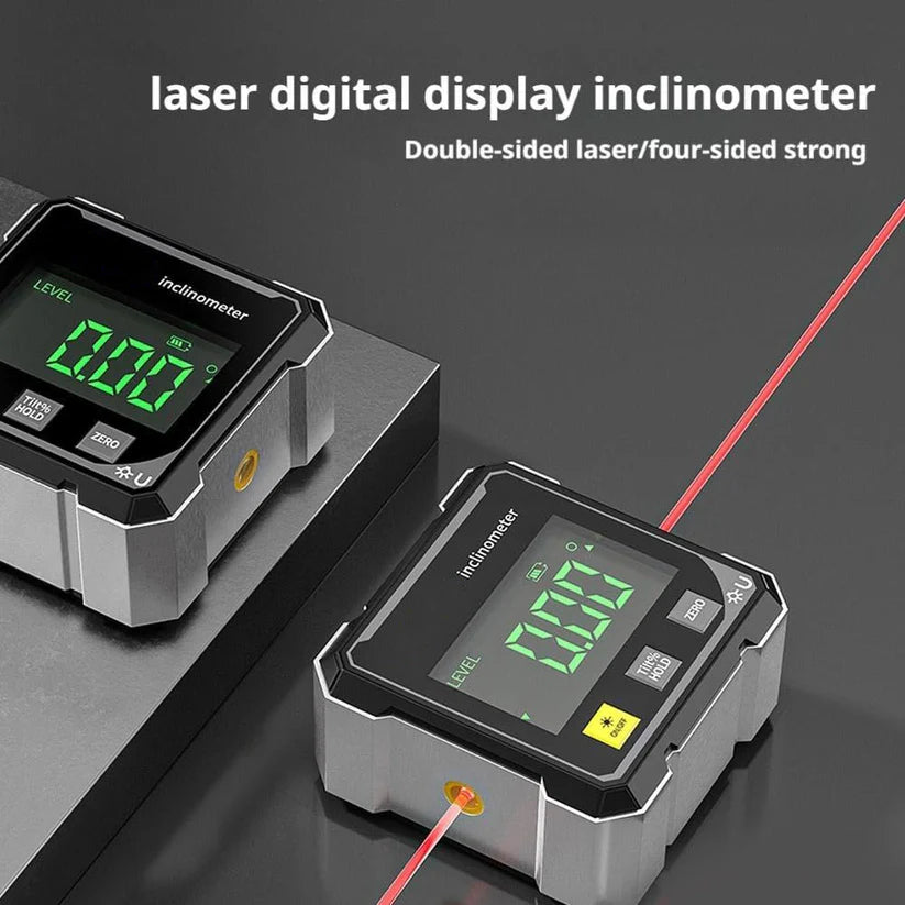 Digital Angle Finder with Electronic Laser – 4-Sided Magnetic Gauge