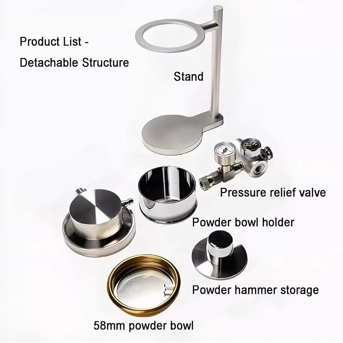 Pneumatic Espresso Machine – 9 Bar Extraction, Pressure Gauge, Stainless Steel, for Camping & Travel