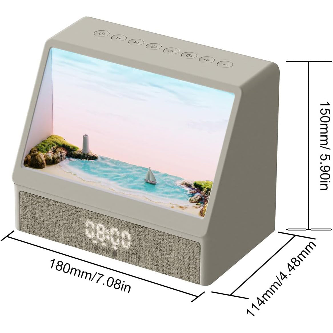 Bluetooth Speaker Alarm Clock – Sunrise Wake-Up Light, 24 White Noises, Backlit Remote