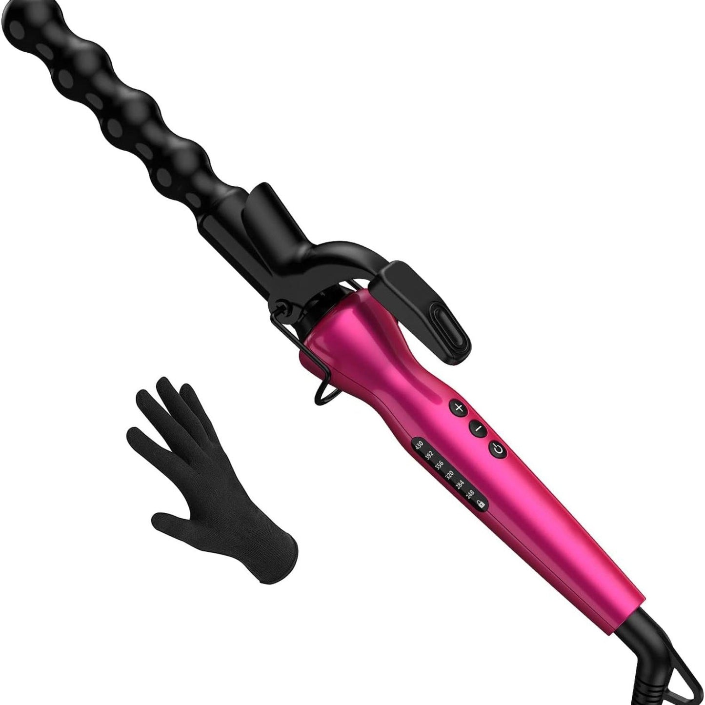 Bubble Curling Iron – Tourmaline Ceramic Spiral Wand with Clip
