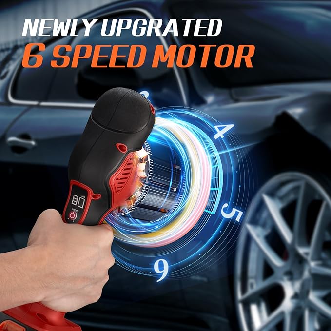 Cordless Car Buffer Polisher – 21V with 2×4.0Ah Batteries