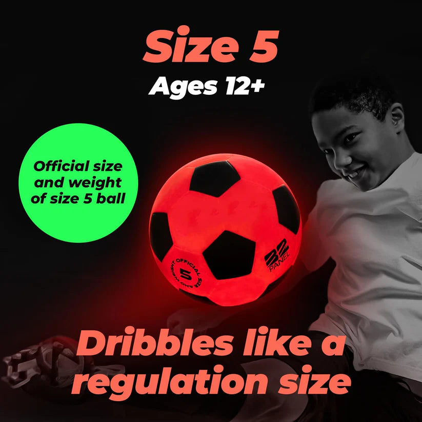 Glow in the Dark LED Soccer Ball – Impact-Activated Lights for Night Play