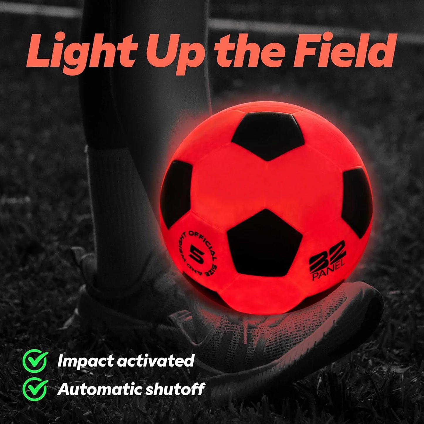 Glow in the Dark LED Soccer Ball – Impact-Activated Lights for Night Play