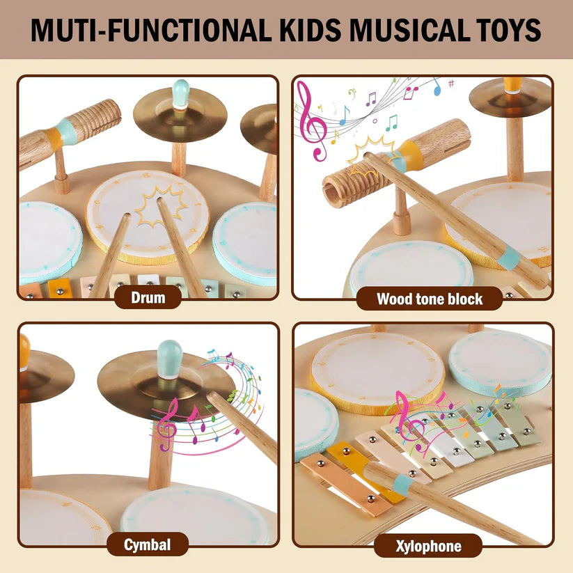 Toddler Drum Set with Xylophone – Montessori Musical Toy for Ages 1–3