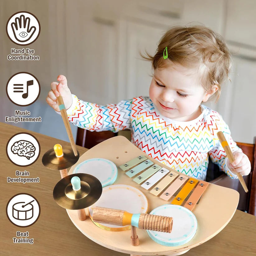Toddler Drum Set with Xylophone – Montessori Musical Toy for Ages 1–3