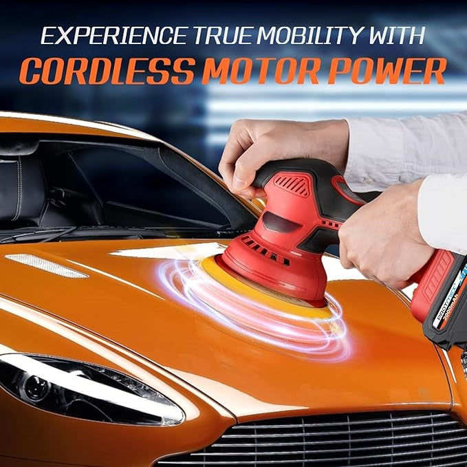 Cordless Car Buffer Polisher – 21V with 2×4.0Ah Batteries