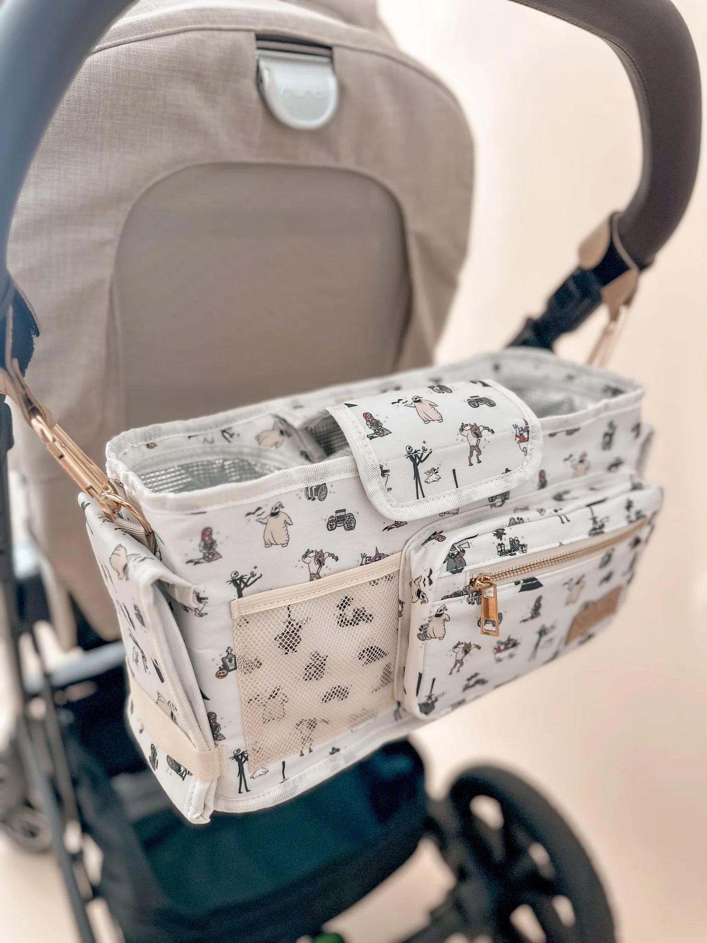 Stroller Caddy Organizer – Insulated Cup Holders & Multiple Pockets