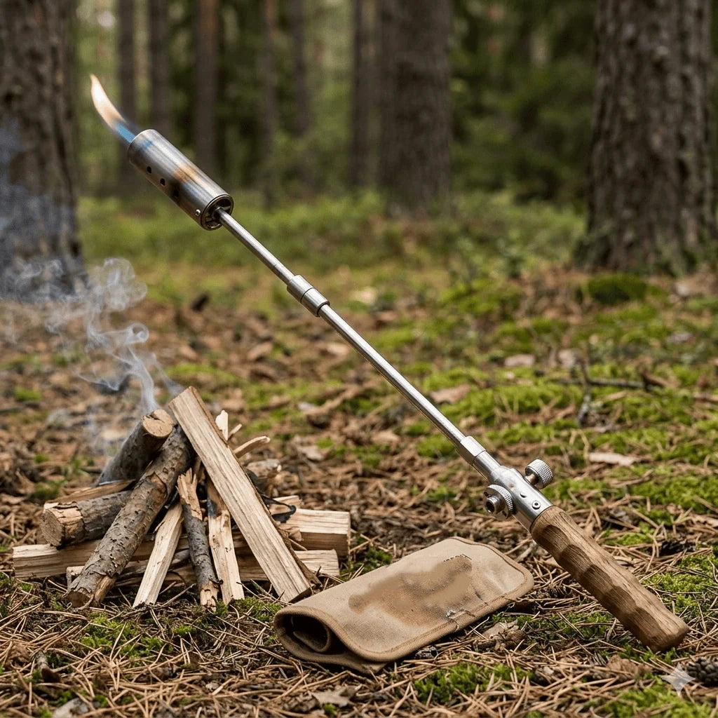 Long Flame Igniter – Portable Camping & BBQ Gas Burner with Wooden Handle