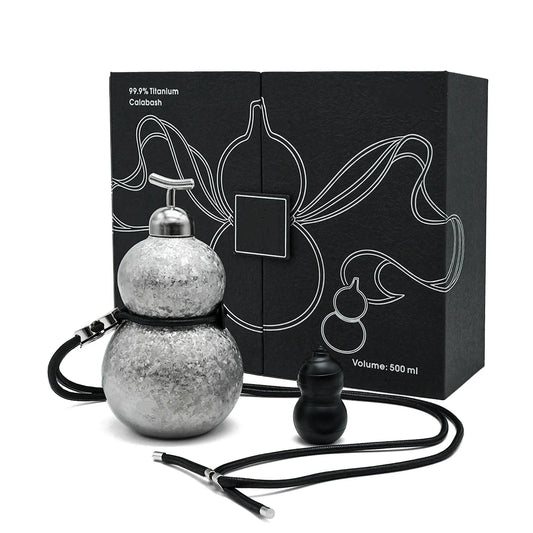 Titanium Gourd Thermos Bottle & EDC Gift Box – 99.9% Pure Titanium