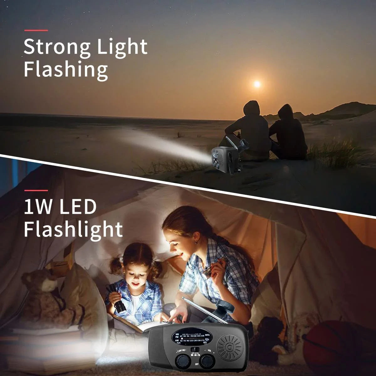 Rechargeable Emergency Radio – Solar, Hand Crank & USB Charging