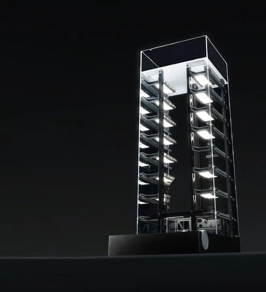 Smart Display Garage for 1:64 Scale Models – App-Controlled, 14 Slots, PRO Recognition Available