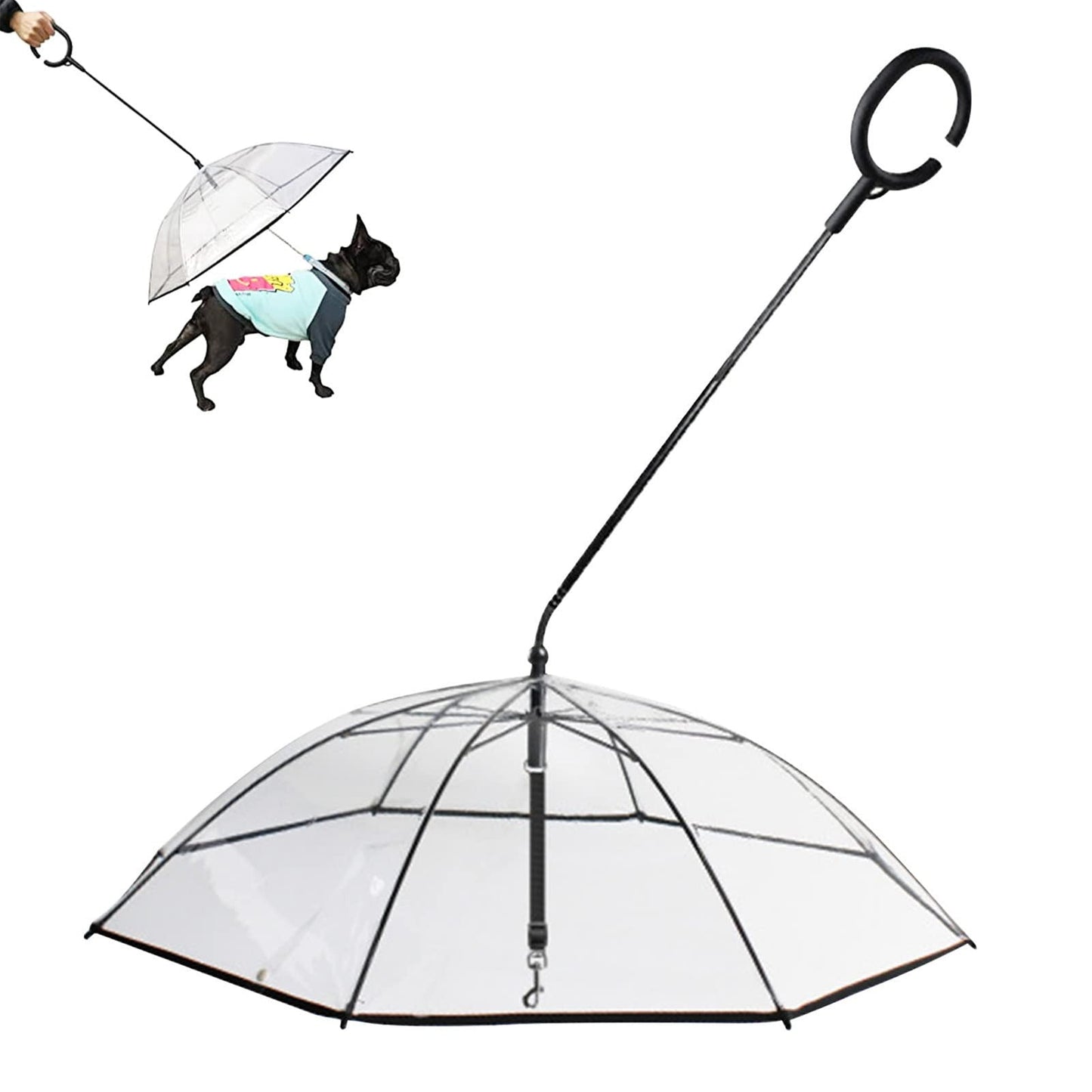 Transparent Foldable Pet Leash – Rain Protection, Adjustable Length, Portable