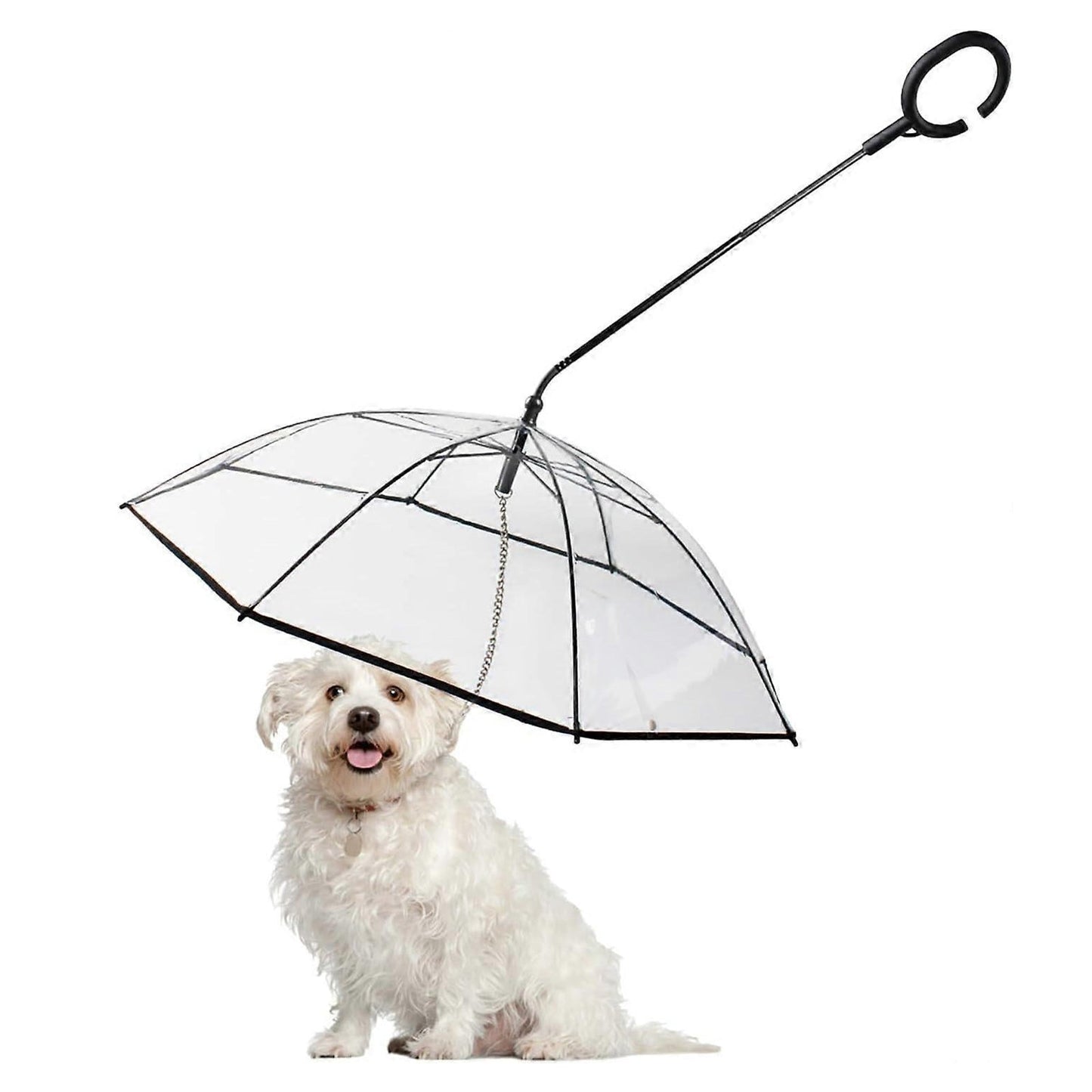 Transparent Foldable Pet Leash – Rain Protection, Adjustable Length, Portable