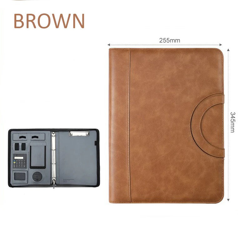 Multifunctional Leather A4 File Folder