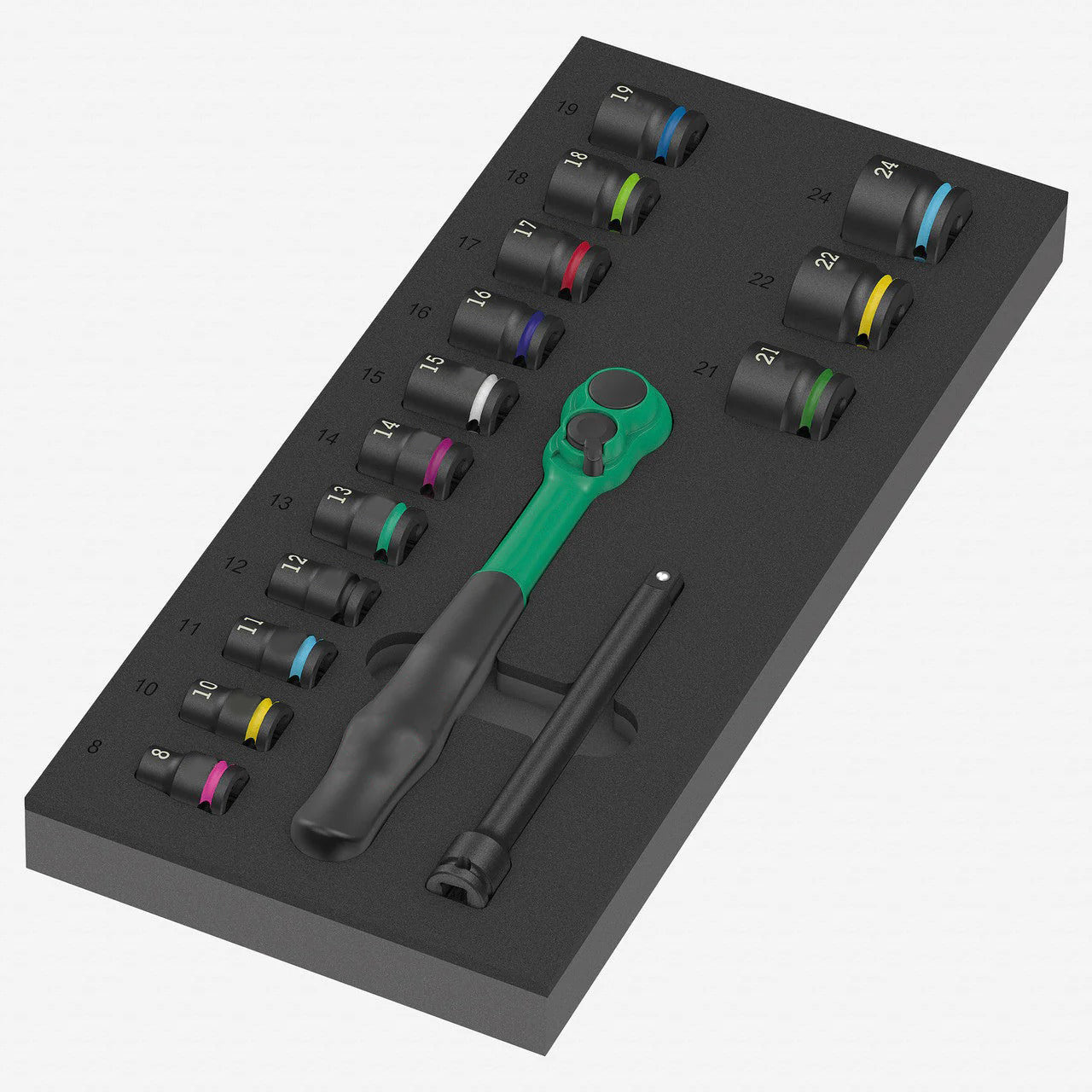16-Piece Impact-Grade Ratchet Wrench Set – Compact Case, Comfort Grip